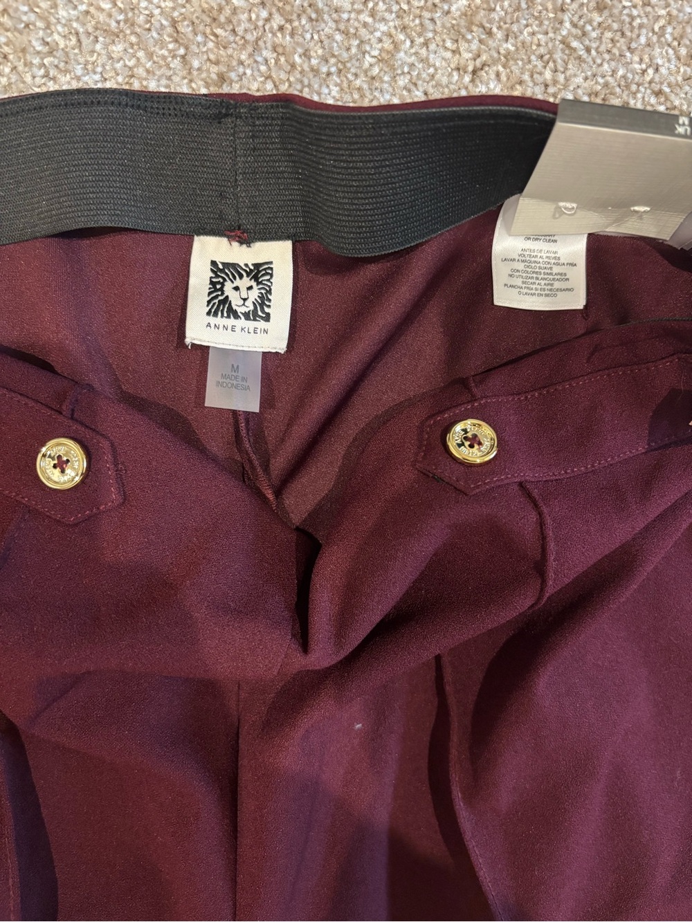 Anne Klein Women Dress Pants in Deep Wine - Picture 4 of 4